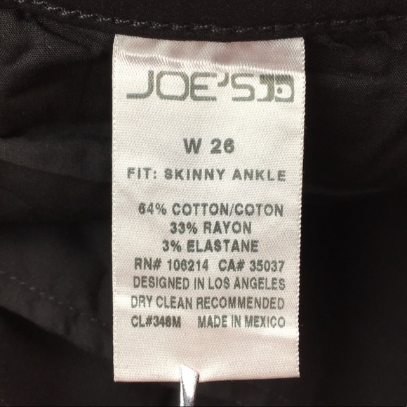💙Joe’s Jeans Coated Black Skinny Ankle Jean Size 26x27 - Picture 7 of 13